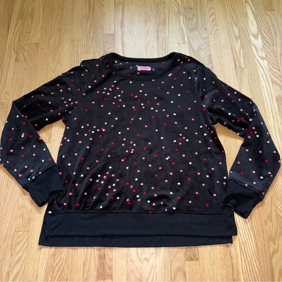 kate spade Tops - Kate Spade New York Fuzzy Velour Polka Dot Long Sleeve Shirt